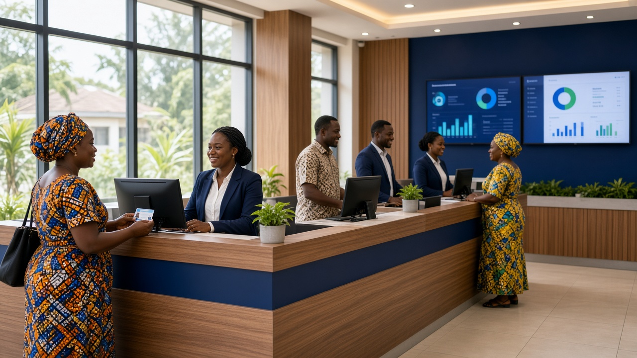 Savings and loans branch hall